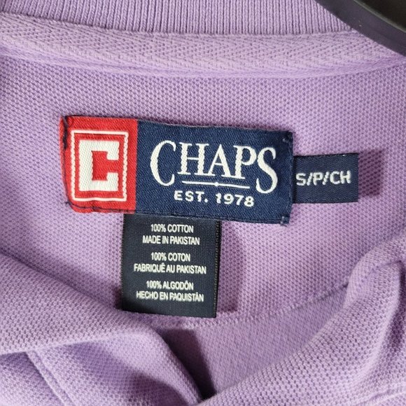 Chaps Mens Polo Shirt  Purple Short Sleeve Size S Vintage - Picture 2 of 3